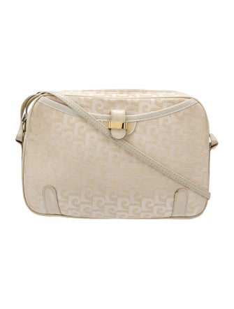 Pierre Cardin Patterned Leather-Trimmed Crossbody Bag