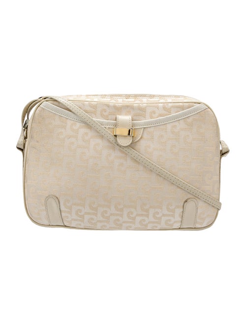 Pierre Cardin Patterned Leather-Trimmed Crossbody Bag