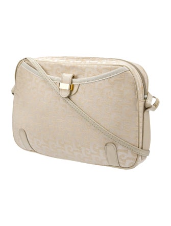 Pierre Cardin Patterned Leather-Trimmed Crossbody Bag