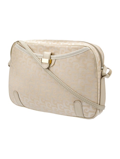 Pierre Cardin Patterned Leather-Trimmed Crossbody Bag
