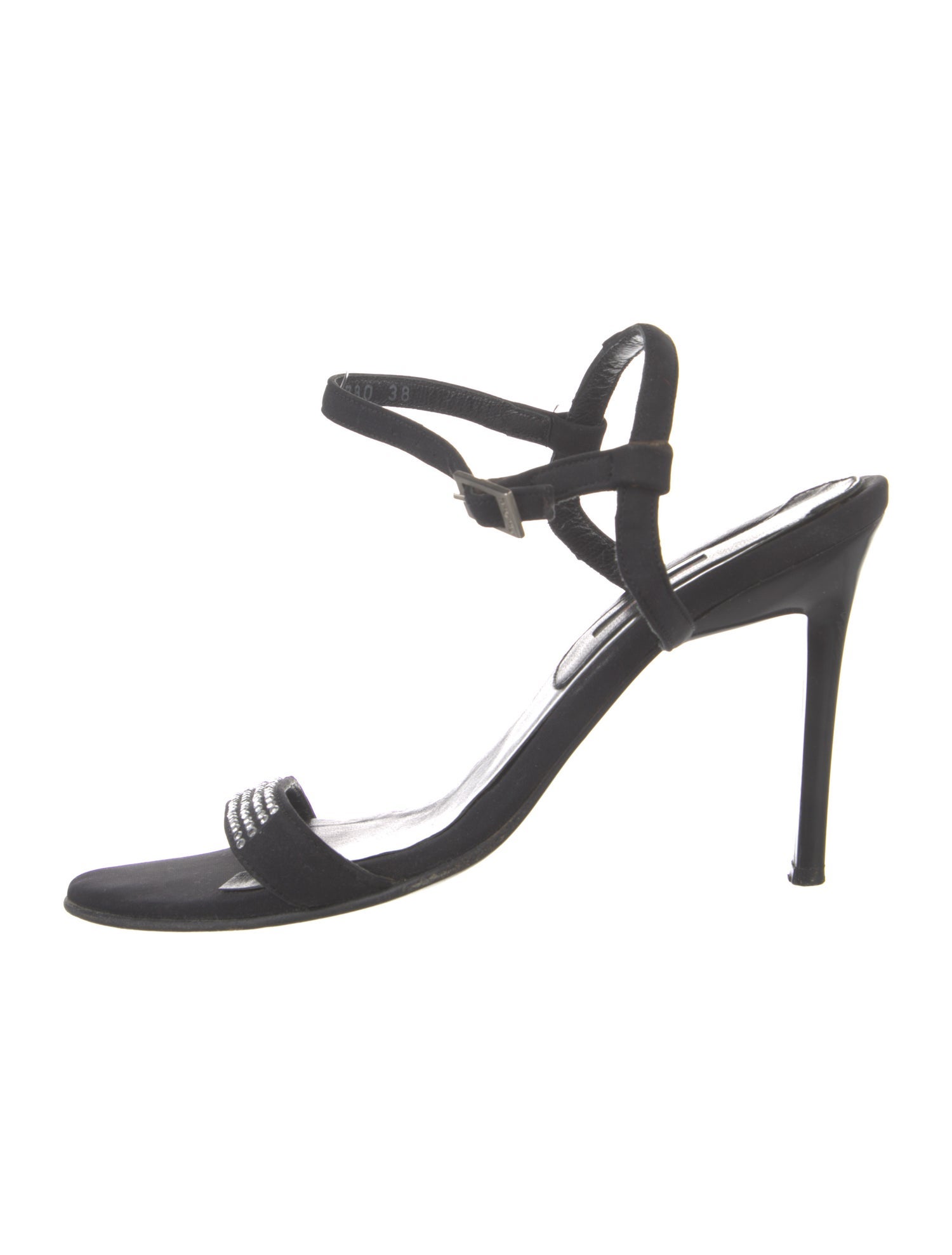 Pierre Cardin Suede Crystal Embellishments Slingback Sandals