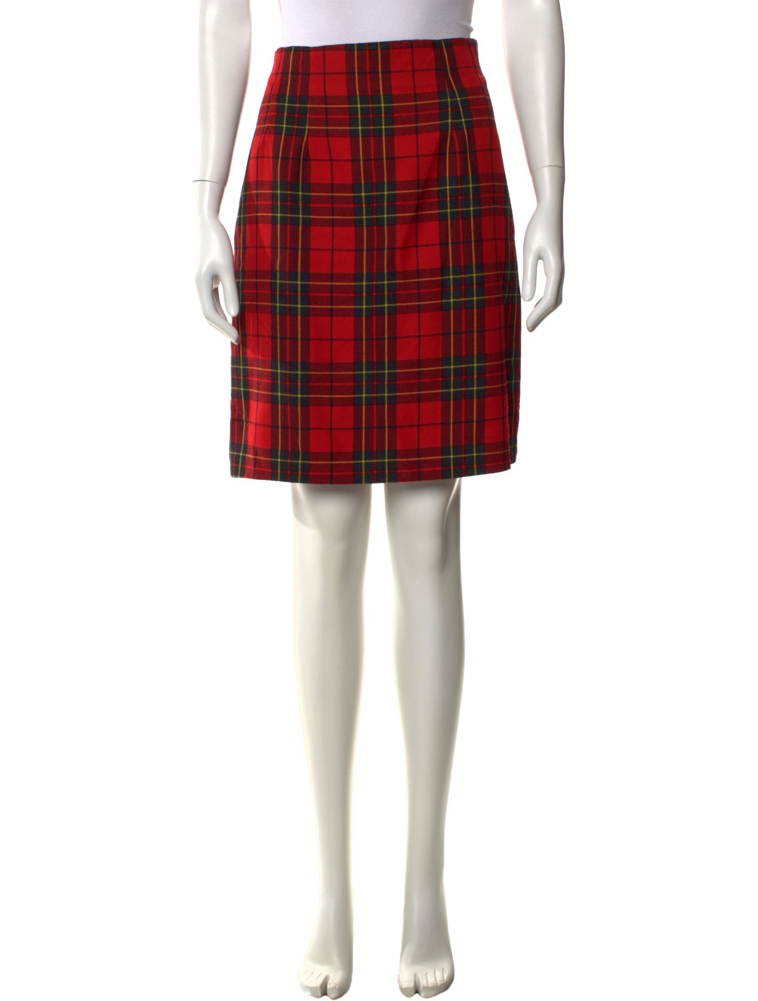 Pierre Cardin Plaid Print Knee-Length Skirt