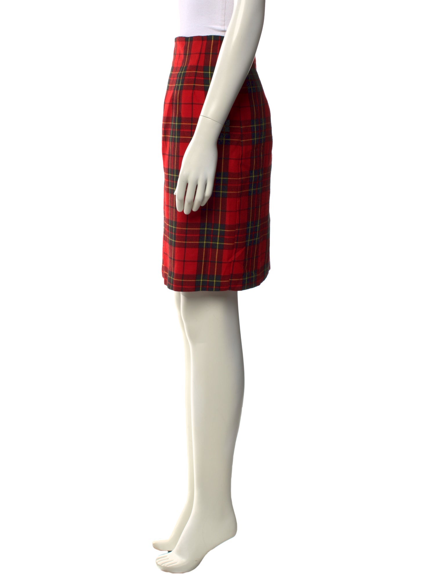 Pierre Cardin Plaid Print Knee-Length Skirt