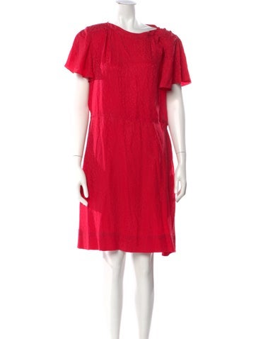 Pre-owned Pierre Cardin Silk Knee-length Dress In Pink