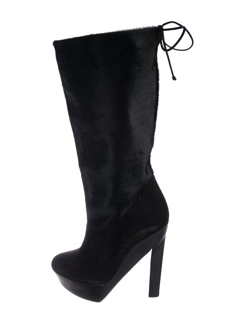 Pierre Hardy Ponyhair Platform Boots Black
