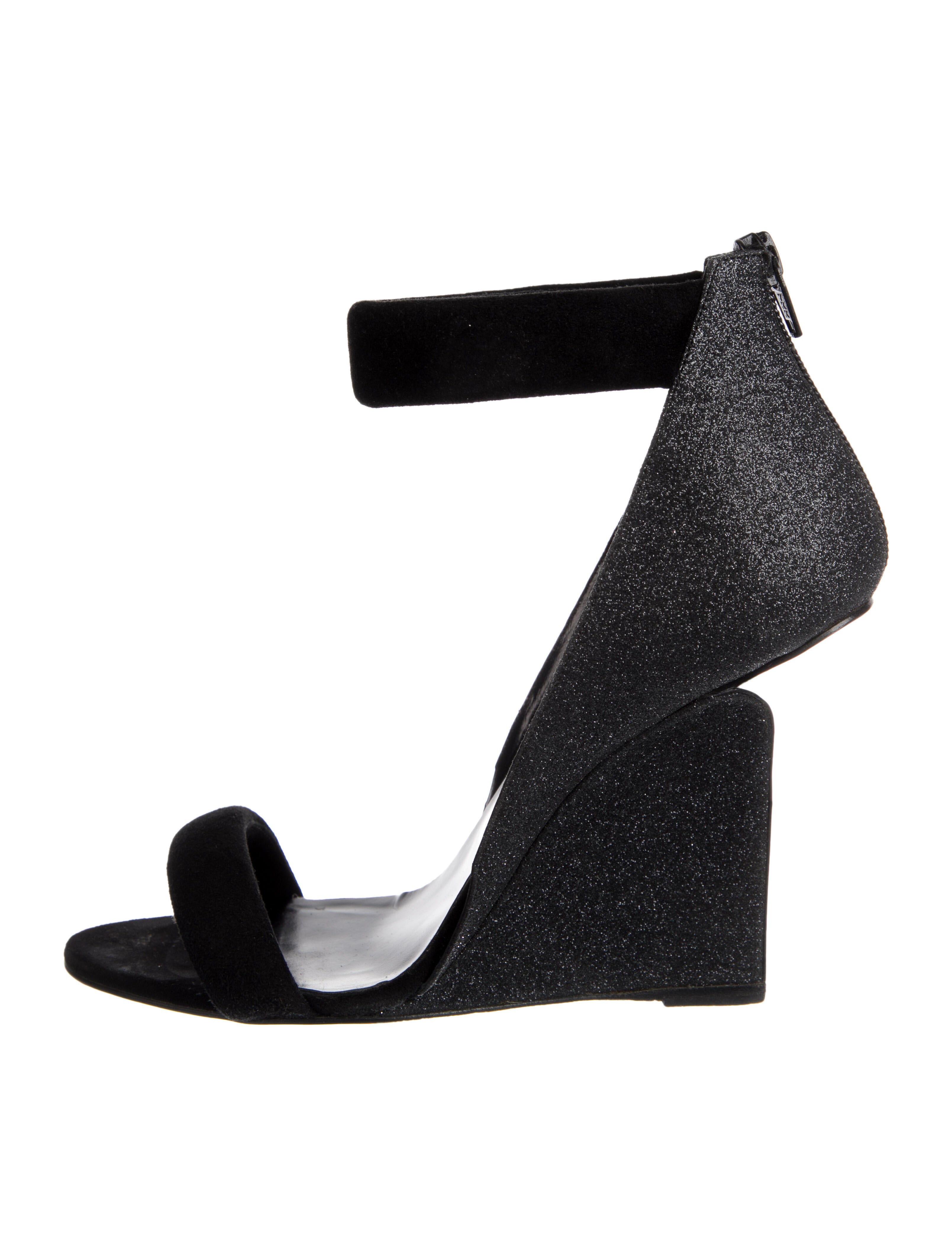 Pierre Hardy Suede Glitter Accents Sandals