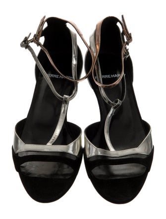 Pierre Hardy Patent Leather T-Strap Sandals