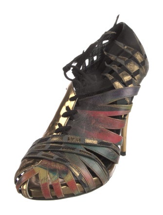 Pierre Hardy Leather Printed Lace-Up Boots