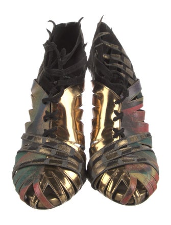 Pierre Hardy Leather Printed Lace-Up Boots