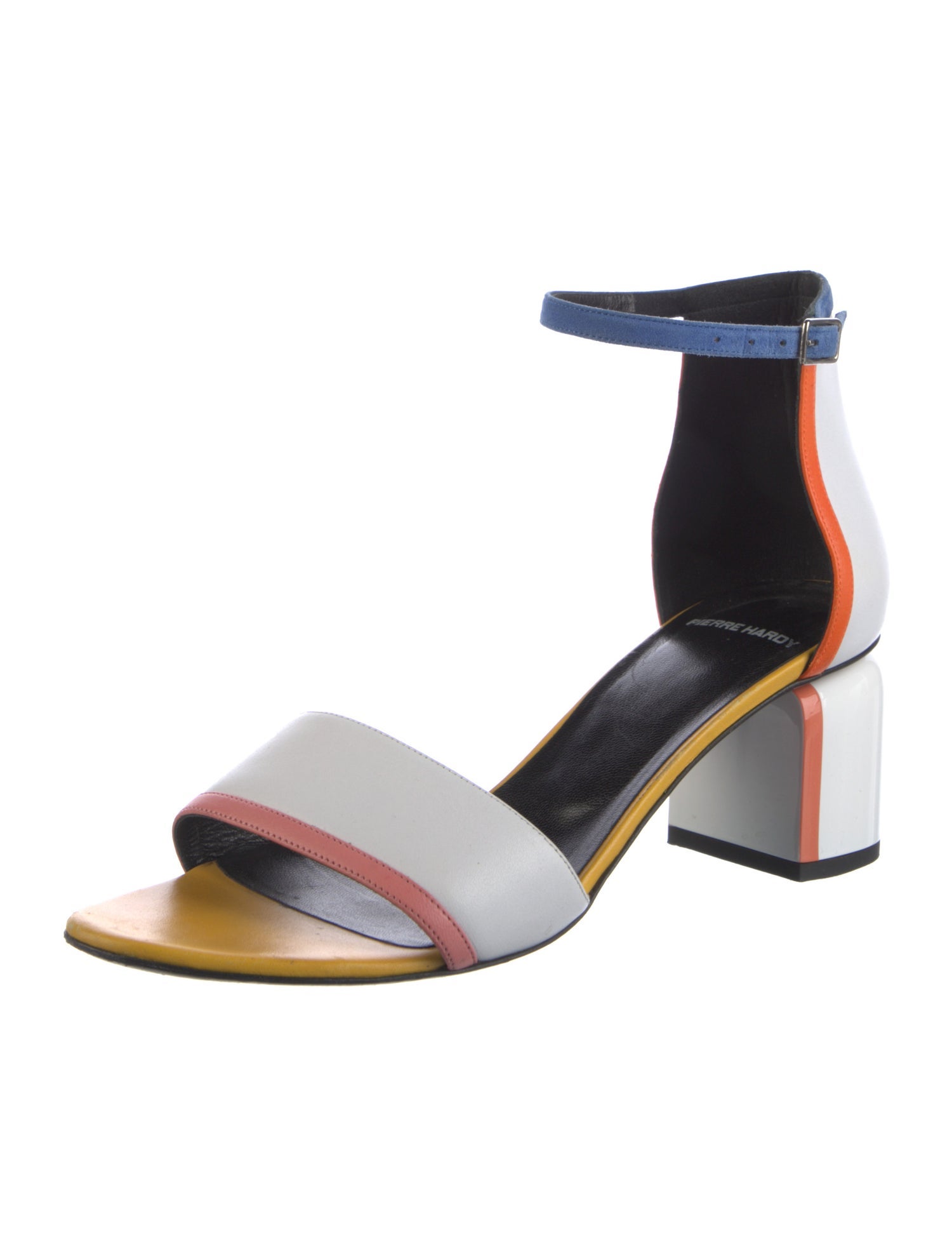 Pierre Hardy Leather Colorblock Pattern Sandals
