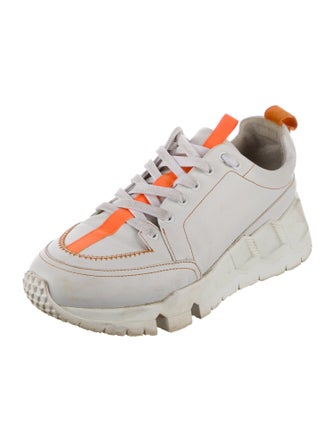 Pierre Hardy Leather Colorblock Pattern Sneakers
