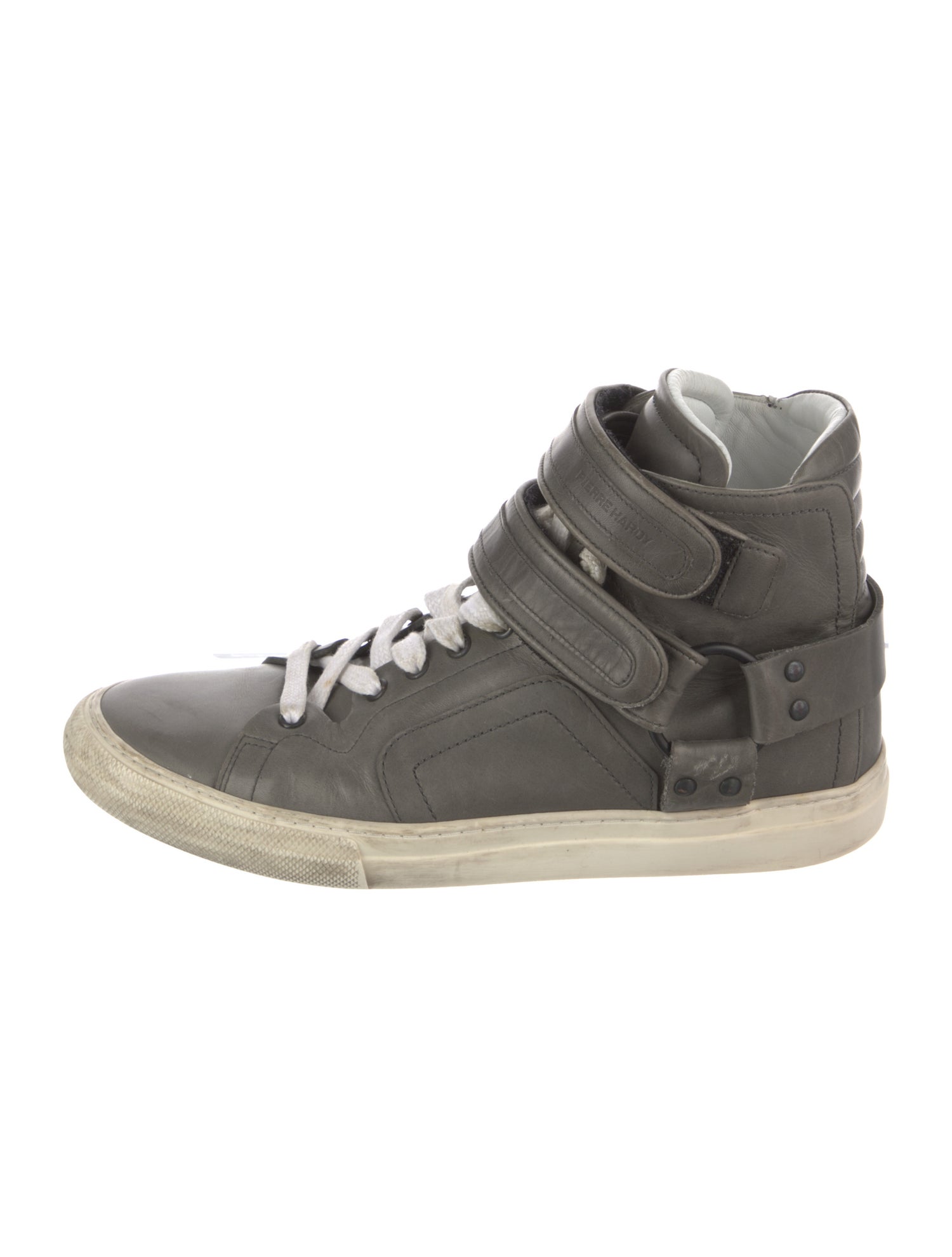 Pierre Hardy Leather Colorblock Pattern Lace-Up Boots
