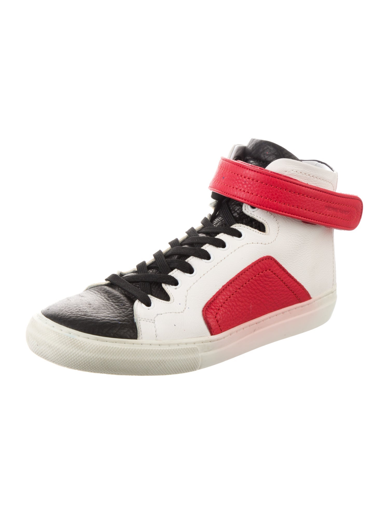 Pierre Hardy Leather Colorblock Pattern Sneakers