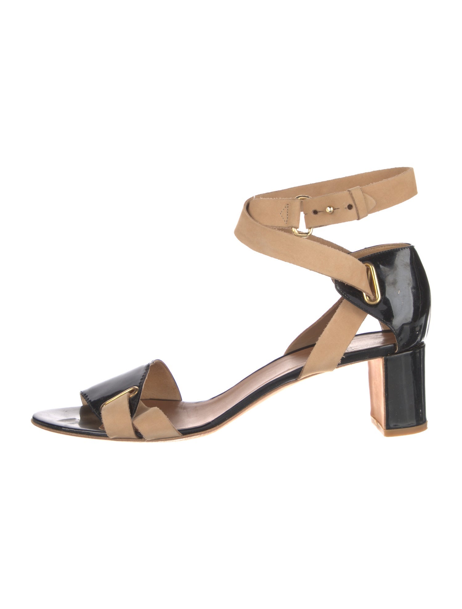 Pierre Hardy Patent Leather T-Strap Sandals