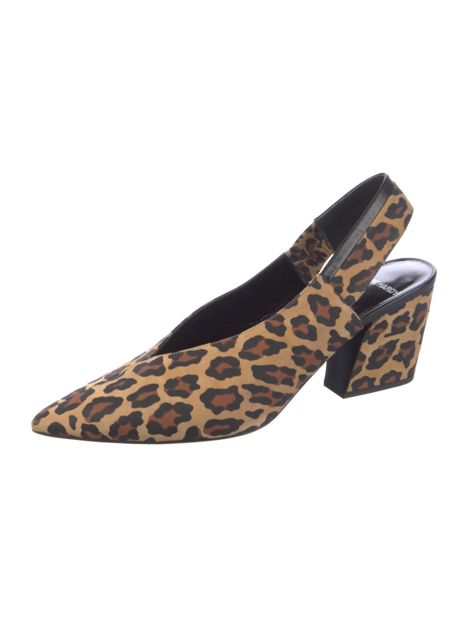 Pierre Hardy Suede Animal Print Slingback Pumps
