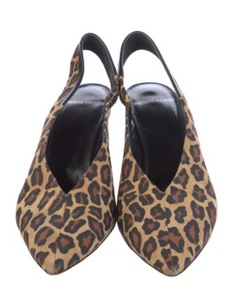 Pierre Hardy Suede Animal Print Slingback Pumps