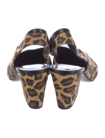 Pierre Hardy Suede Animal Print Slingback Pumps