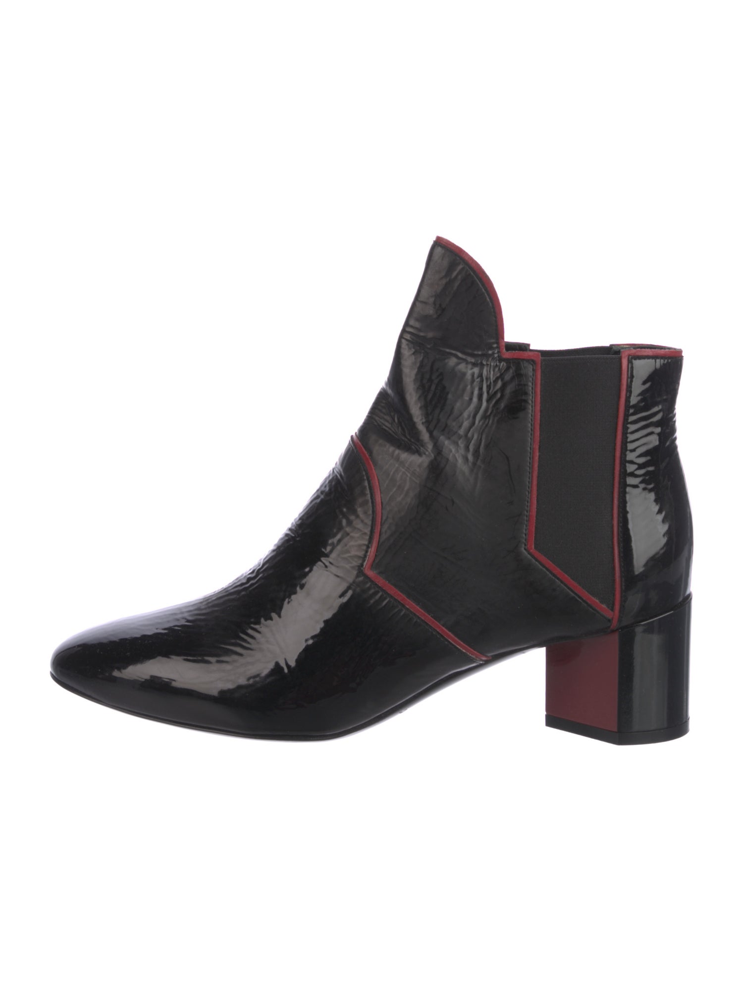 Pierre Hardy Patent Leather Chelsea Boots
