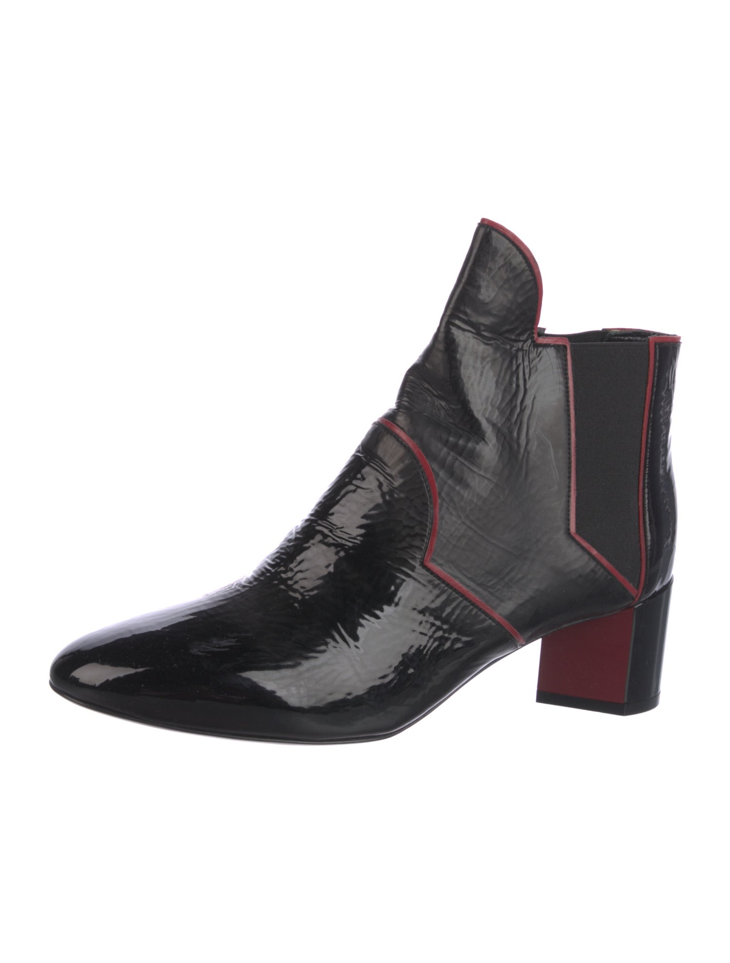 Pierre Hardy Patent Leather Chelsea Boots