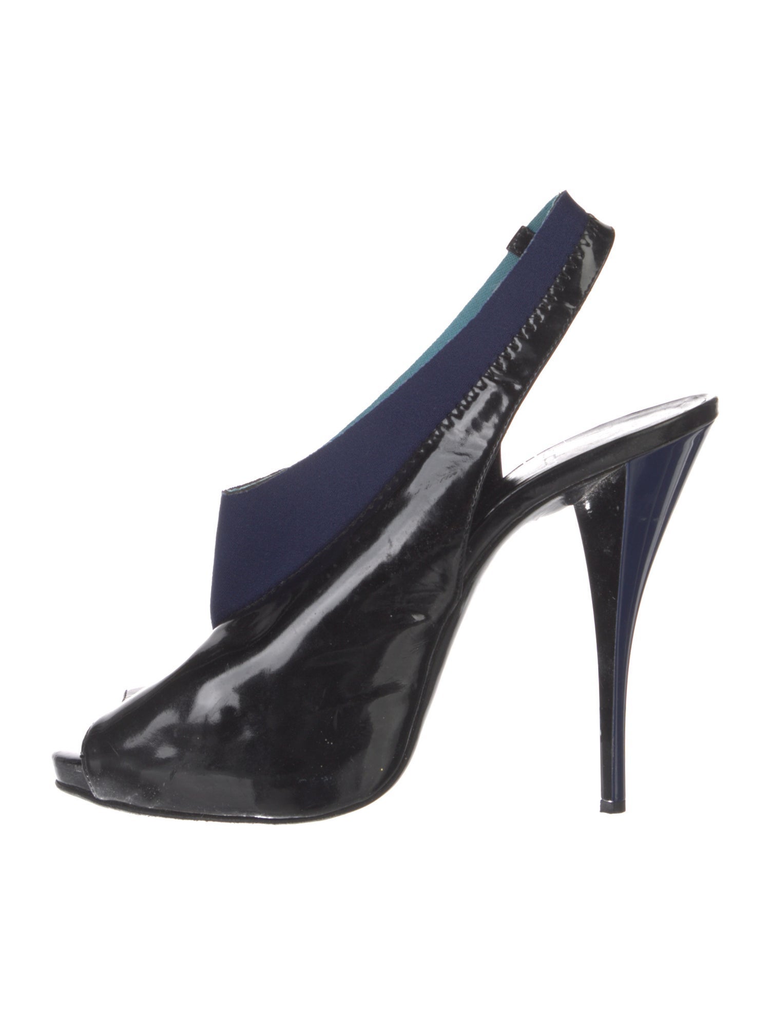 Pierre Hardy Patent Leather Cutout Accent Slingback Pumps