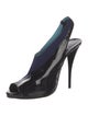 Pierre Hardy Patent Leather Cutout Accent Slingback Pumps