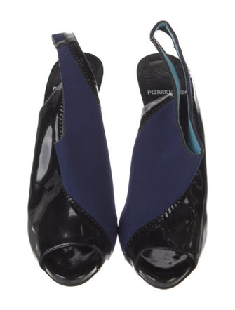 Pierre Hardy Patent Leather Cutout Accent Slingback Pumps