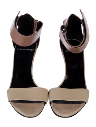 Pierre Hardy Leather Colorblock Pattern Slingback Sandals