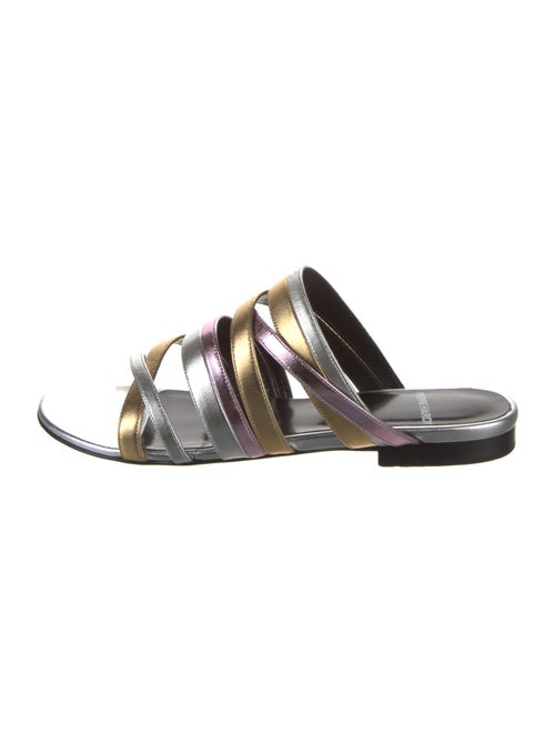 Pierre Hardy Leather Colorblock Pattern Slides