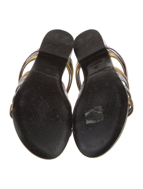 Pierre Hardy Leather Colorblock Pattern Slides