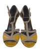 Pierre Hardy Patent Leather Colorblock Pattern T-Strap Pumps