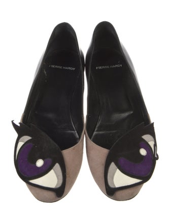 Pierre Hardy Leather Colorblock Pattern Ballet Flats