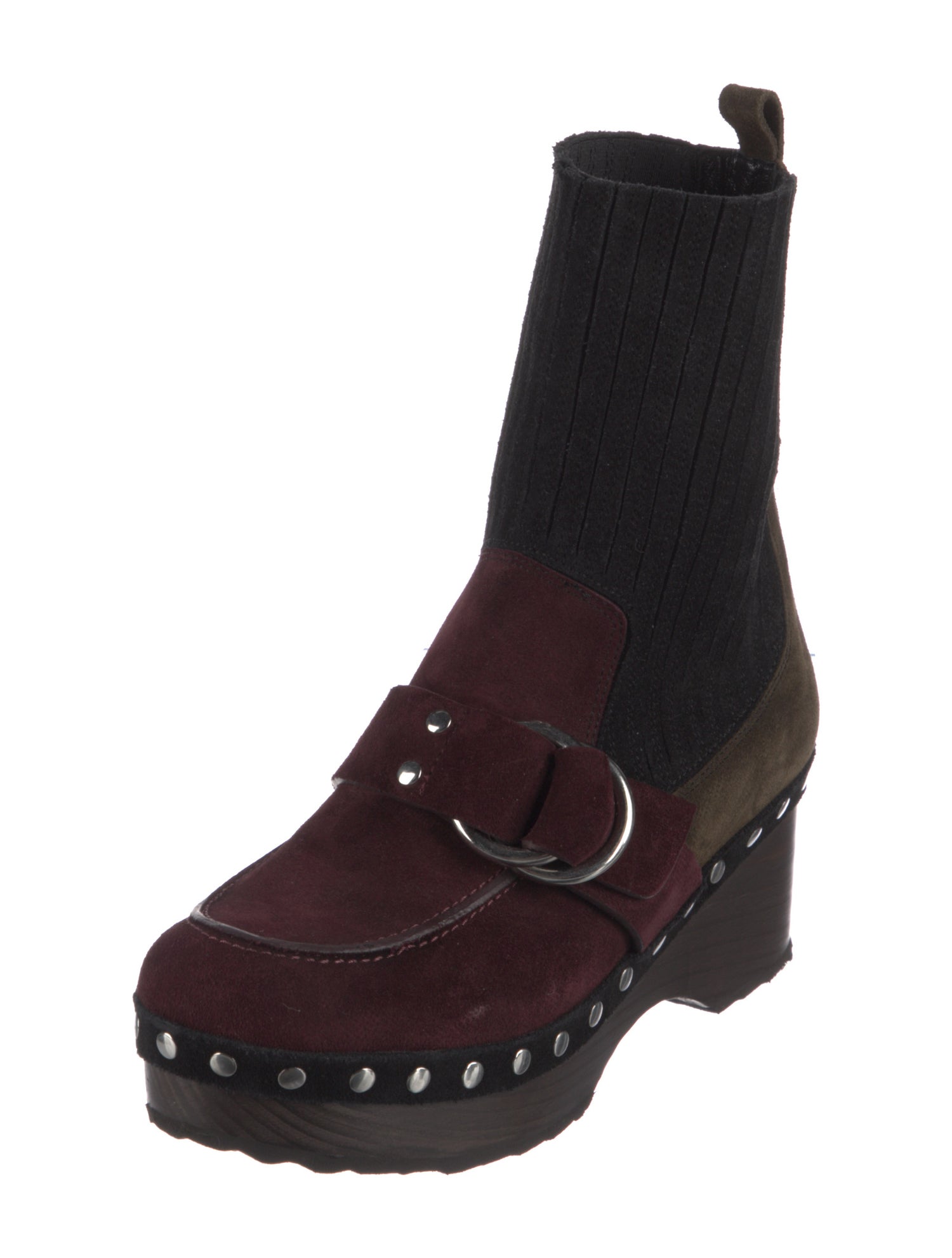 Pierre Hardy Suede Studded Accents Lace-Up Boots