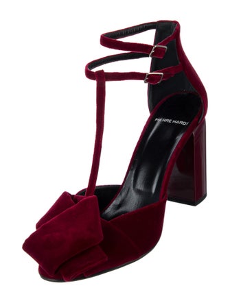 Pierre Hardy Velvet T-Strap Pumps