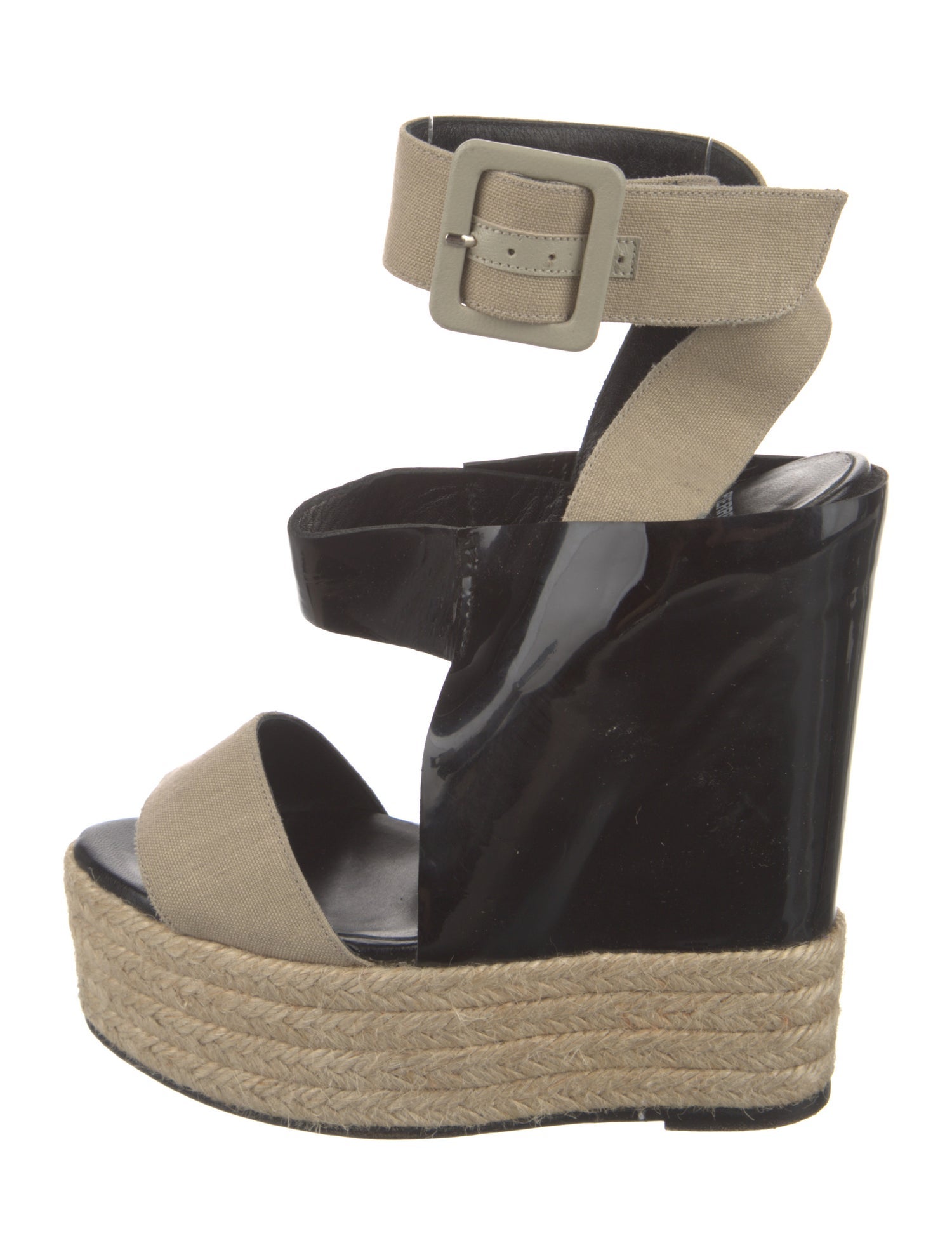 Pierre Hardy Patent Leather Colorblock Pattern Espadrilles