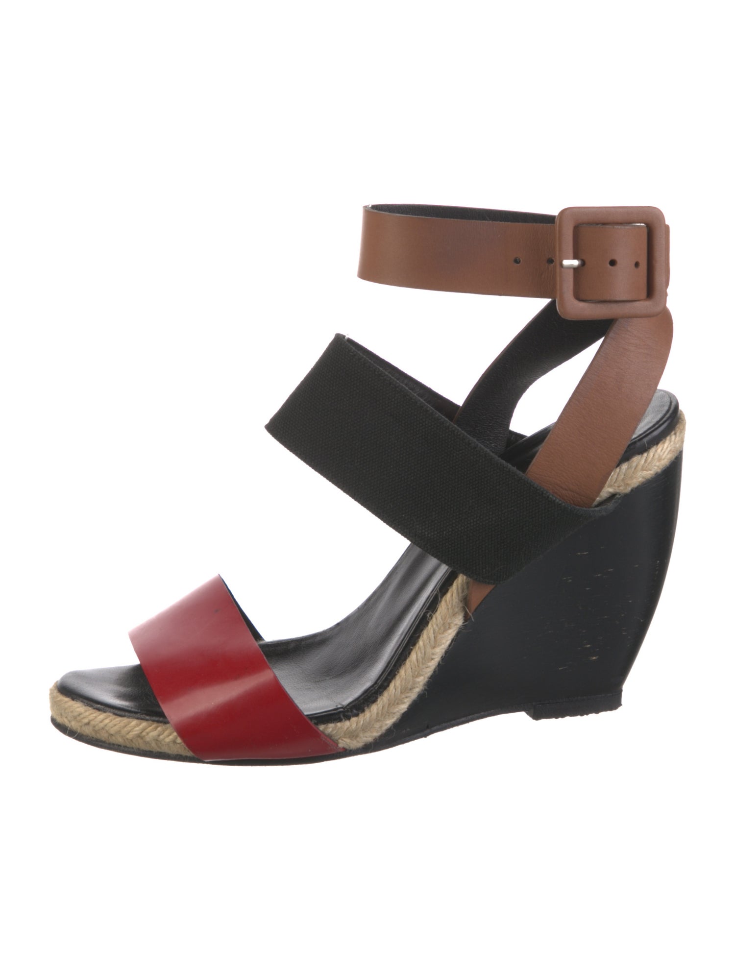 Pierre Hardy Leather Colorblock Pattern Espadrilles