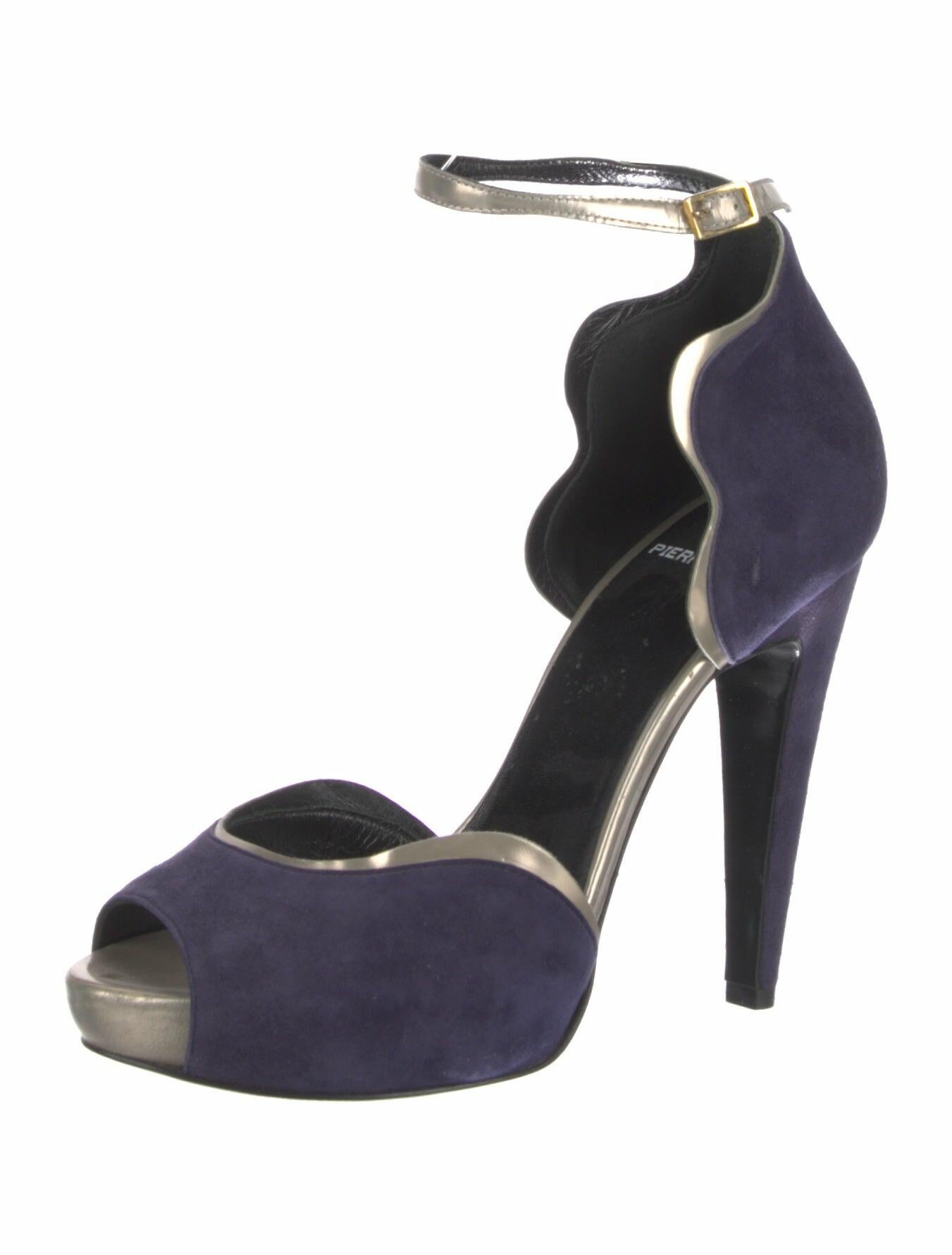 Pierre Hardy Suede Leather Trim Embellishment D'Orsay Pumps