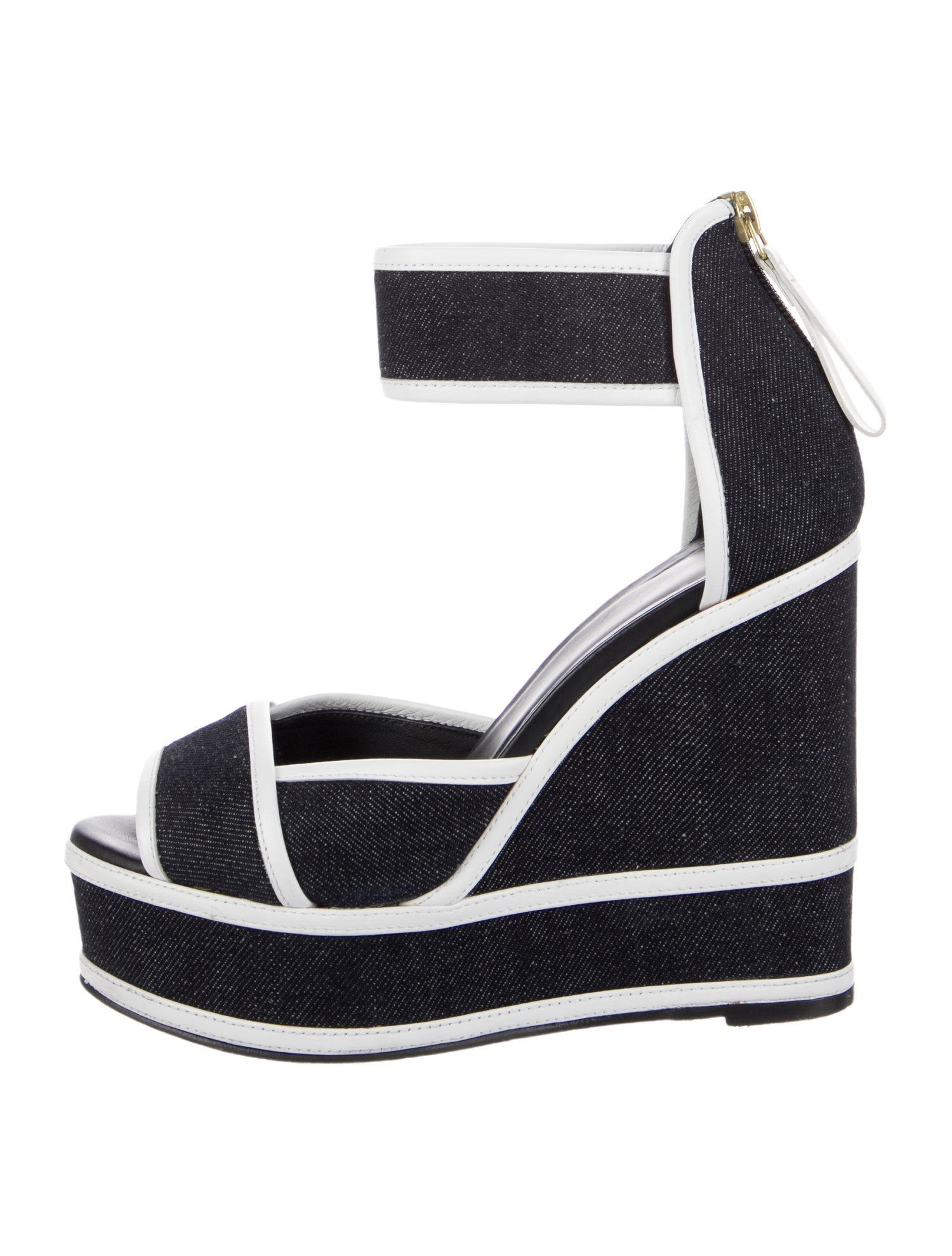 Pierre Hardy Denim Striped Gladiator Sandals