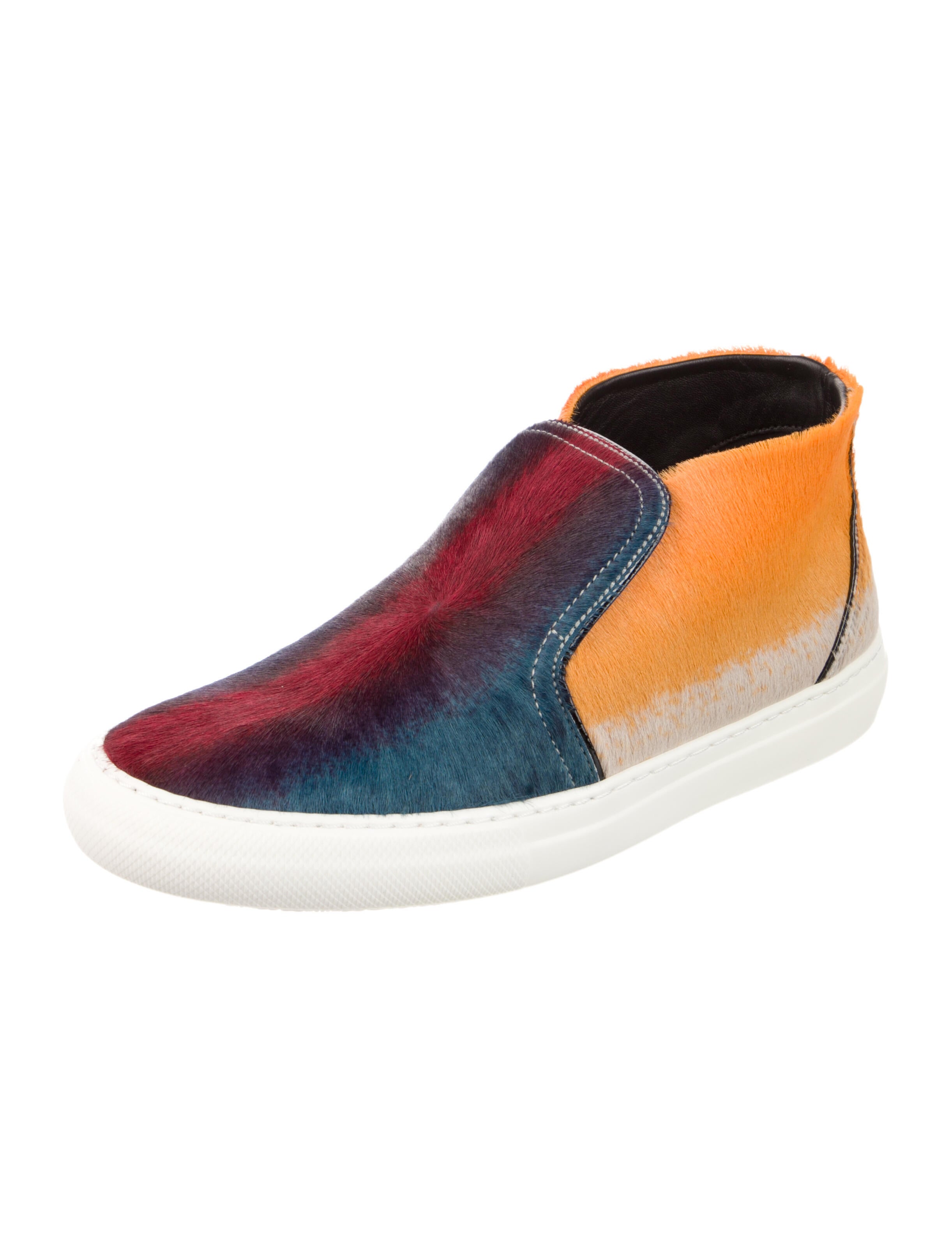 Pierre Hardy Ponyhair Colorblock Pattern Sneakers