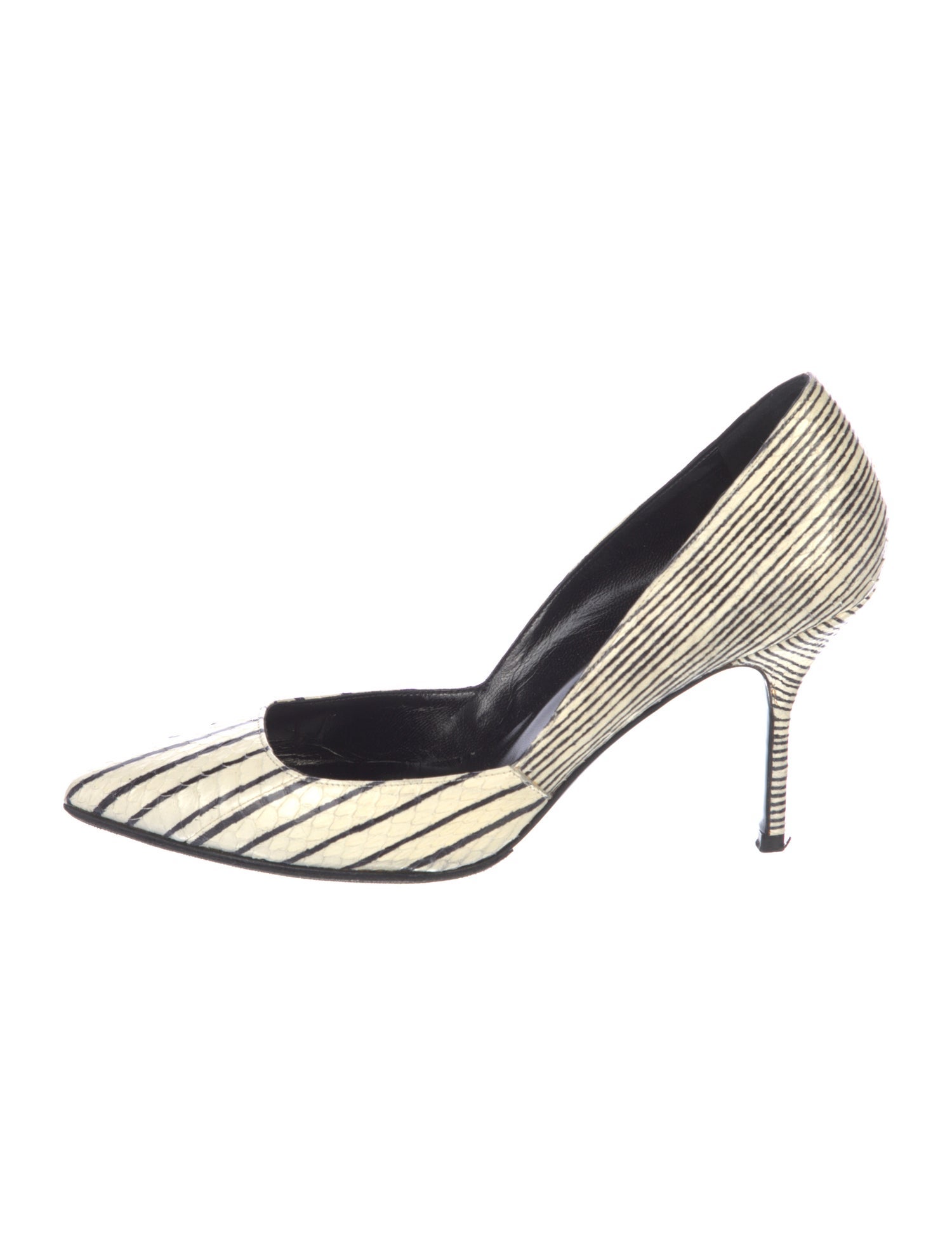 Pierre Hardy Snakeskin Striped D'Orsay Pumps