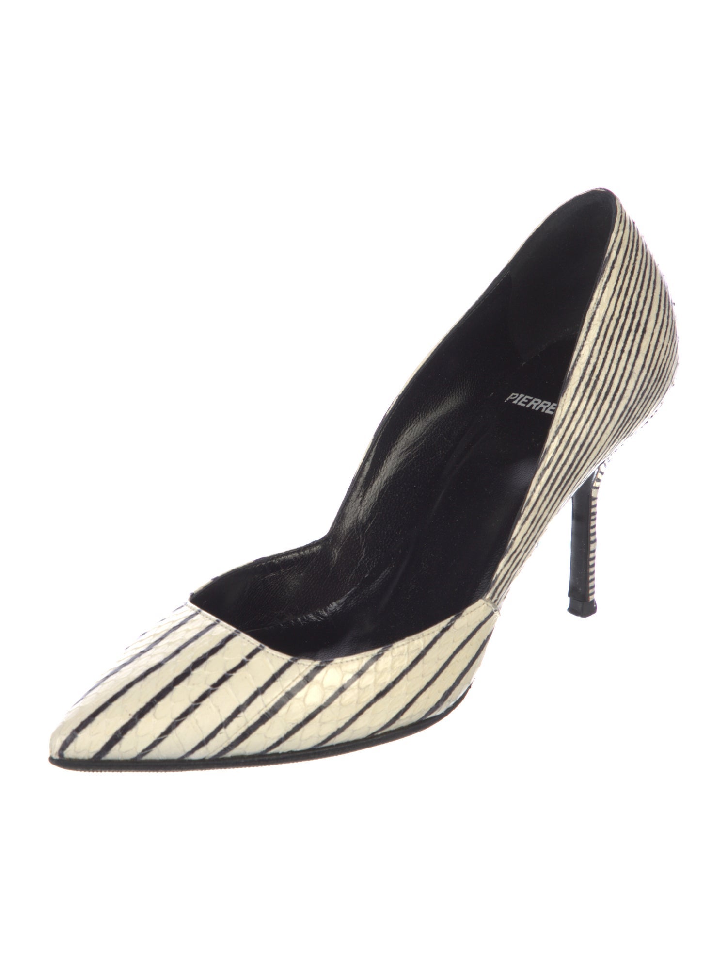 Pierre Hardy Snakeskin Striped D'Orsay Pumps
