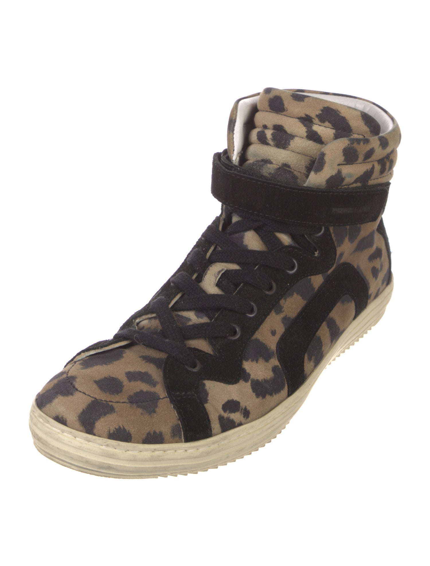 Pierre Hardy Suede Animal Print Sneakers