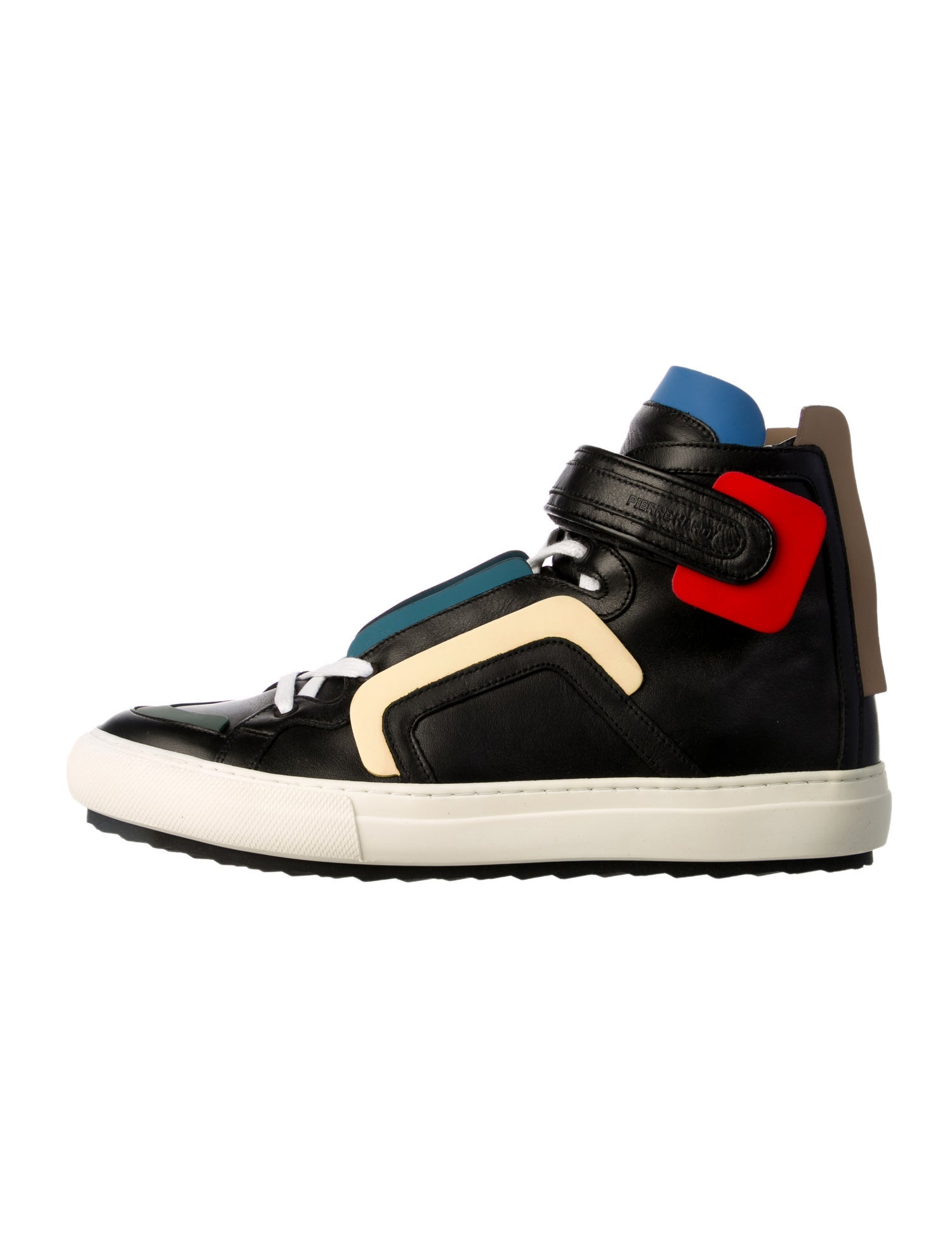 Pierre Hardy Leather Colorblock Pattern Sneakers