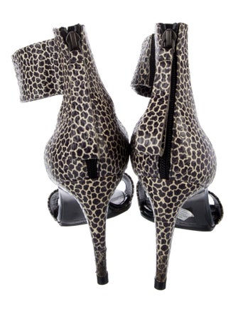 Pierre Hardy Leather Animal Print Sandals