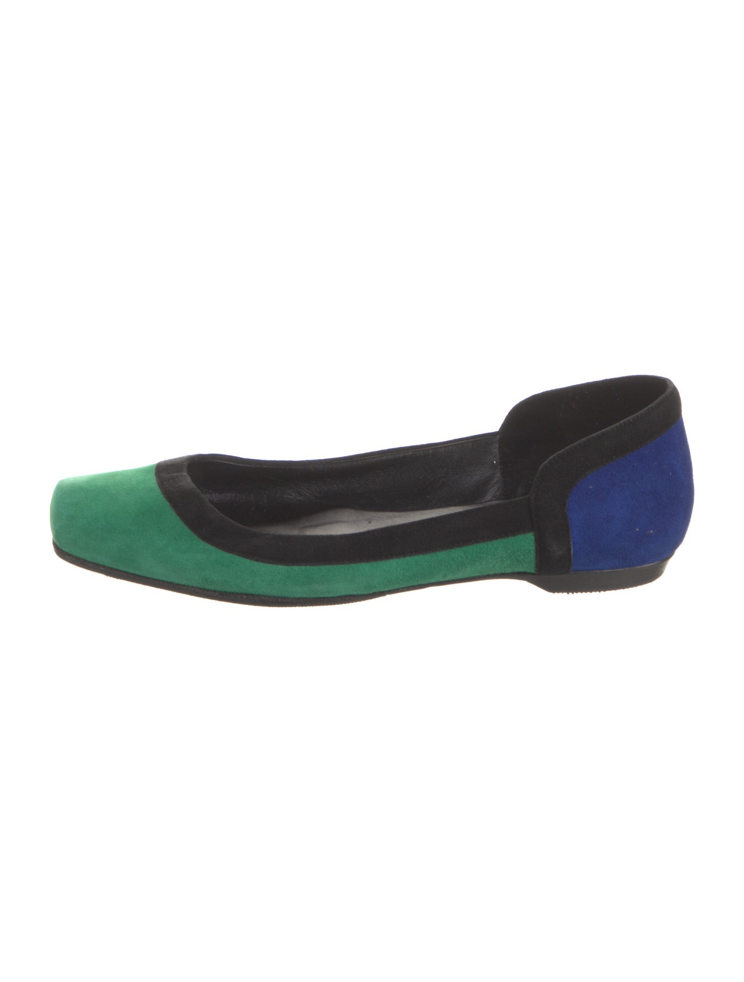 Pierre Hardy Suede Colorblock Pattern Ballet Flats