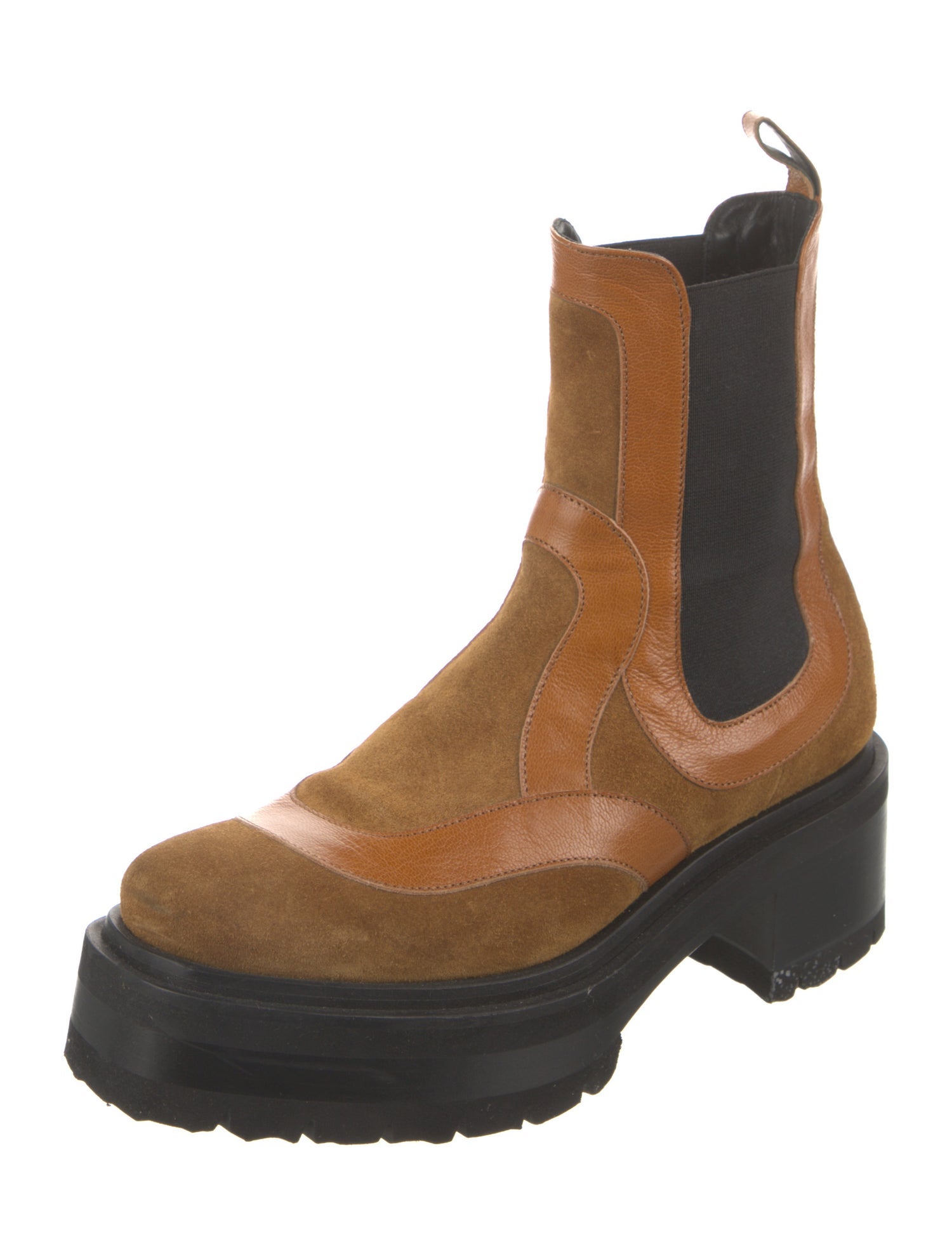 Pierre Hardy Suede Colorblock Pattern Chelsea Boots