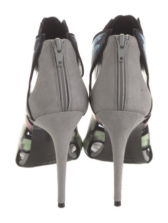 Pierre Hardy Suede Floral Print Gladiator Sandals