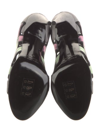 Pierre Hardy Suede Floral Print Gladiator Sandals