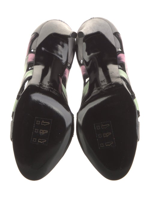 Pierre Hardy Suede Floral Print Gladiator Sandals