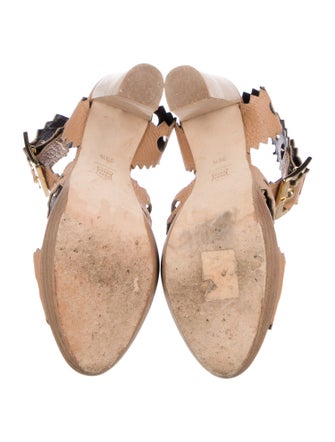 Pierre Hardy Leather Animal Print Sandals