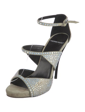 Pierre Hardy Suede Animal Print Sandals